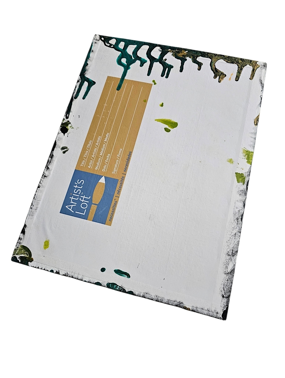 Abstract Drip Painting on Flat Canvas Panel - 9x12" - Picture 5 of 7